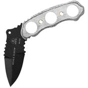 TOPS DEV01 Devil''S Elbow XL Fixed Black Traction Coating Blade Knife with Black Micarta Handles