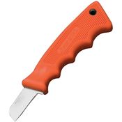 Bear & Son 4660 Cushion Grip Fixed Blade Knife with Finger Groove Blaze Orange Kraton Handle