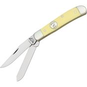Bear & Son C307 Mini Trapper Folding Pocket Knife with Yellow Delrin Handle
