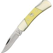 Bear & Son C326 Lockback Folding Pocket Steel Blade Knife with Smooth Yellow Delrin Handle