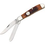 Bear & Son CRSB07 Mini Trapper Folding Pocket Knife with Red Stag Bone Handle