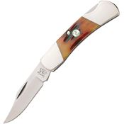 Bear & Son CRSB26 Lockback Folding Pocket Steel Clip Blade Knife with Red Stag Bone Handle