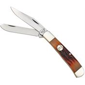 Bear & Son CRSB54 Trapper Folding Pocket Knife with Red Stag Bone Handle