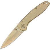 Smith & Wesson 110GL Executive Gold Framelock Folding Pocket Knife with Stainless Handles