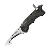 Smith & Wesson 911N Rescue 3rd Generation Assisted Opening Pocket Knife with Black and Green Composition Handles