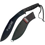 Smith & Wesson BH Bush Hog Black Powder Coated Kukri Fixed Blade Knife with Black Kraton Handles
