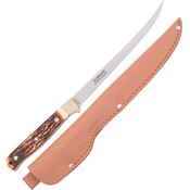 Schrade 167OUH Uncle Henry Steelhead Fillet Fixed Stainless Flexible Fillet Blade Knife with Delrin Stag Handles