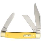 Schrade 8OTY Old Timer Senior Folding Pocket Knife with Smooth Yellow Delrin Handle