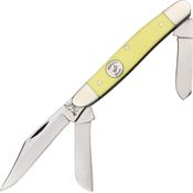 Bear & Son C347 Large Stockman Folding Pocket Knife with Smooth Yellow Delrin Handle