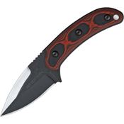 TOPS SGTS01 SGT Scorpion Black Traction Coated Fixed Blade Knife with Red and Black Micarta Handles