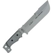 TOPS M4X01 M4X Punisher Fixed Gray Epoxy Powder Coating Blade Knife with Gray Micarta Handles
