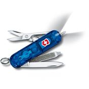 Swiss Army 06226T2033X1 Signature Lite Folding Pocket Knife with Translucent Sapphire Handle