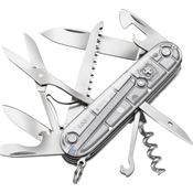 Swiss Army 13713T7033X1 Huntsman Folding Pocket Knife with Translucent Silver Tech Handles
