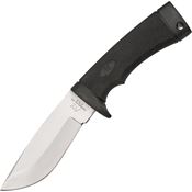 Katz BK103 Black Kat Series Fixed Stainless Satin Finish Blade Knife with Black Kraton Diamond Checkered Handle