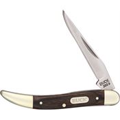 Buck 385BRS Toothpick Folding Pocket Knife with Brown Rich Grain Wood Handle