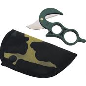 Wyoming 2 Fixed Blade Knife with Green Handle and Camo Sheath