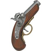 Denix 1018G Baby Philadelphia Derringer with Nickel Silver Barrel, Fittings and Trim