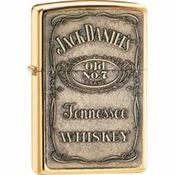 Zippo 16428 Jack Daniel's Brass Emblem High Polish Brass