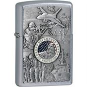 Zippo 24457 Joined Forces Emblem with Street Chrome Finish