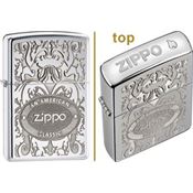 Zippo 24751 An American Classic High Polished Chrome Finish with Scroll Design