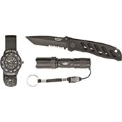 Uzi SFS1 Special Forces Folding Pocket Knife with Black Aluminum Handle - Set