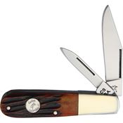 Bear & Son CRSB281 Barlow Folding Pocket Knife with Red Bone Handle