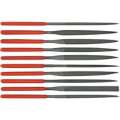 Steel X 2868 Ten Piece Needle Nose File Set with Red Plastic Grip