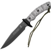 TOPS AFAL01 Apache Falcon Fixed Bead Blast Finish Blade Knife with Black Linen Micarta Handles