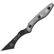 TOPS BBITE01 Back Bite Fixed Black Finish Blade Knife with Gray Linen Micarta Onlay Handles