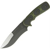 TOPS MTLN01 Mountain Lion Fixed Black Traction Coating Blade Knife with Green and Black G-10 Handles
