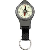 Explorer Compass 46 Black Keyring Compass with Antique Ivory Face