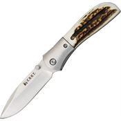 CRKT M402S Carson M4 Stag Scales Linerlock Folding Pocket Knife