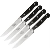 Hen & Rooster I008 Four Piece Steak Knife Set with Black Bakelite Handle