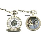 Infinity Pocket Watches 47 Wolf Pocket Watch with White Face & Black Hands