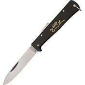 Mercator 154S Black Cat Lockback Folding Pocket Stainless Blade Knife with Black Metal Handles