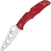 Spyderco 10TR Endura 4 Trainer Lockback Folding Stainless Blade Pocket Knife with Red FRN Handles