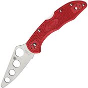Spyderco 11TR Delica 4 Trainer Lockback Folding Stainless Blade Pocket Knife with Red FRN Handles