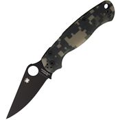 Spyderco 81GPCMOBK2 Para-Military 2 Linerlock Folding Black Finish Blade Pocket Knife with Digital Camo G-10 Handles