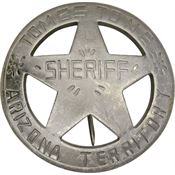 Badges of the Old West 3029 Tombstone Arizona Terr Sheriff with Sturdily-Mounted Pin Fasteners