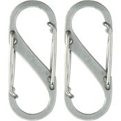 Nite-Ize NISB1-2PK-11 Stainless Size 1.56" x 0.62" x 0.21" Dual Carabiner Stainless Steel