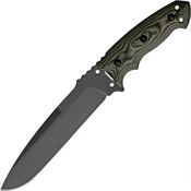 Hogue 35158 Tactical Fixed Drop Point Blade Knife with G-Mascus Pattern Embedded Green 3D Handles