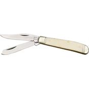 Rough Rider 100 Mini Trapper Folding Pocket Knife with White Bone Handle