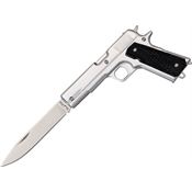 Rough Rider 1187 45 Pistol Folding Pocket Knife with Chrome finish Handle