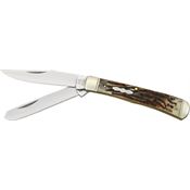 Rough Rider 154 Trapper Folding Pocket Knife with Stag Bone Handle