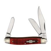 Rough Rider 205 Stockman Folding Pocket Knife with Red Bone Handle