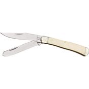 Rough Rider 22034W Trapper Folding Pocket Knife with White Bone Handle