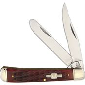 Rough Rider 266 Trapper Folding Pocket Knife with Red Bone Handle