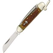Rough Rider 535 Marlin Spike Folding Pocket Knife with Amber Bone Handle