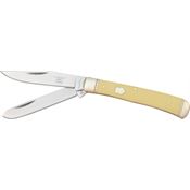 Rough Rider 597 Trapper Folding Pocket Knife with Yellow Synthetic Handle