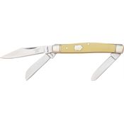 Rough Rider 602 Stockman Folding Pocket Knife with Yellow Synthetic Handle